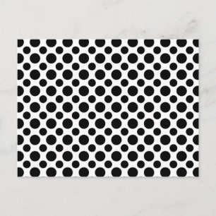 Schwarz-weiße Polka Dots groß und klein Postkarte