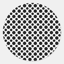Schwarz-weiße Polka Dots groß und klein Runder Aufkleber