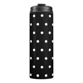 Schwarz-weiße Polka Dots Thermosbecher