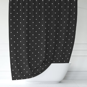 Schwarz-Weiße Polka-Punkte Duschvorhang