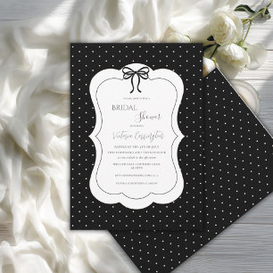 Schwarz Weiße Polka Punkte Elegante Babyparty Einladung