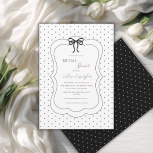 Schwarz Weiße Polka Punkte Elegante Babyparty Einladung