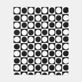 Schwarz-weiße Polka-Punkte Fleecedecke