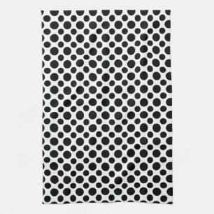 Schwarz Weiße Polka Punkte Groß und Klein Küchentuch