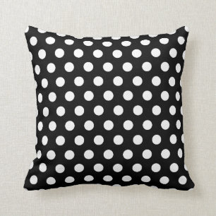schwarz-weiße Polka-Punkte Kissen