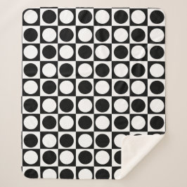 Schwarz-weiße Polka-Punkte Sherpadecke
