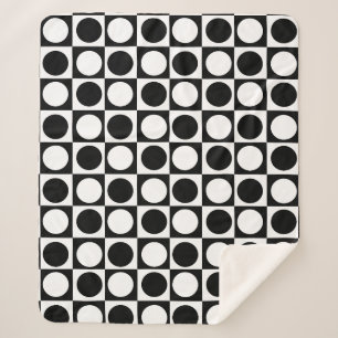 Schwarz-weiße Polka-Punkte Sherpadecke
