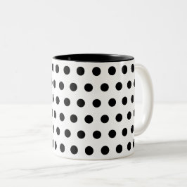 Schwarz-weiße Polka-Punkte Zweifarbige Tasse