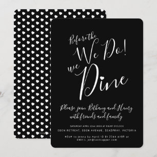 Schwarz-weiße Probe Abendessen vor uns lädt ein Einladung