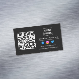 Schwarz-weiße Prüfung zur Verbindung mit QR-Code Magnetische Visitenkarte