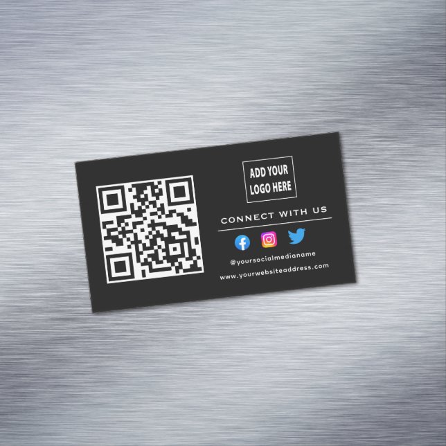 Schwarz-weiße Prüfung zur Verbindung mit QR-Code Magnetische Visitenkarte (Beispiel)