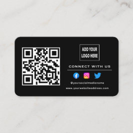 Schwarz-weiße Prüfung zur Verbindung mit QR-Code Visitenkarte