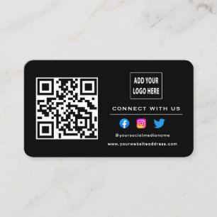 Schwarz-weiße Prüfung zur Verbindung mit QR-Code Visitenkarte