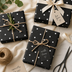 Schwarz-weiße Punkte - Geschenkpapier