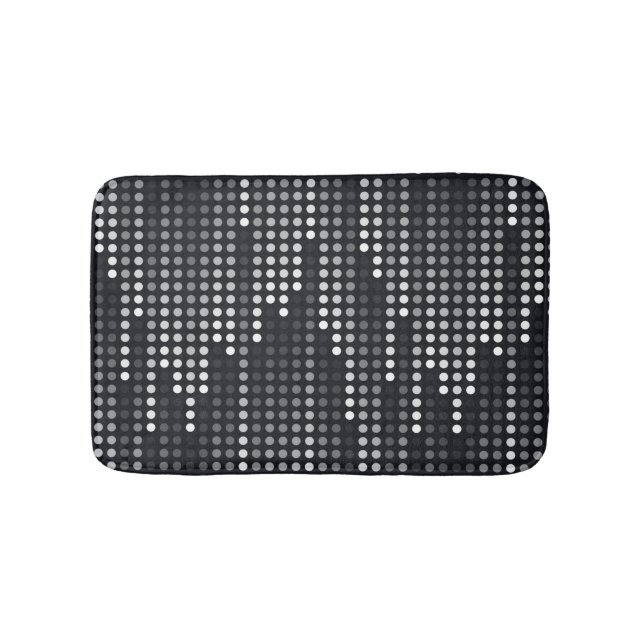 Schwarz-weiße Punktmatrix Badematte (Vorderseite)