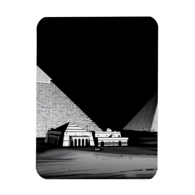 Schwarz-Weiße Pyramiden Magnet (Vertikal)