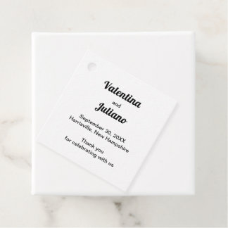 Schwarz-weiße quadratische Hochzeitsgeschenkanhäng Geschenkanhänger