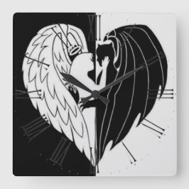 Schwarz-weiße Quadratwanduhr Quadratische Wanduhr