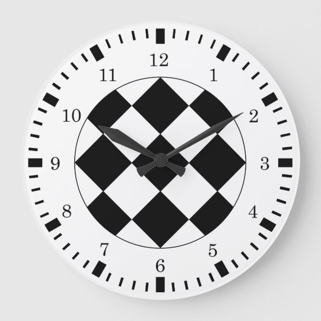 Schwarz-weiße Racing-Thema Wall-Uhr Große Wanduhr (Vorderseite)