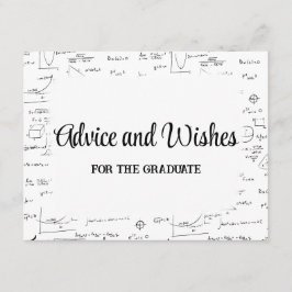 Schwarz-weiße Ratschläge und Wünsche für Skriptabs Begleitkarte