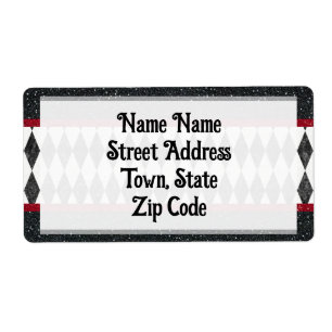 Schwarz-weiße Red Halequin Diamond Raute