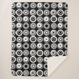 Schwarz-weiße Retro-Kreise Sherpadecke