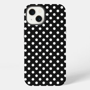 Schwarz-weiße Retro-Polka-Punkte iPhone Hülle