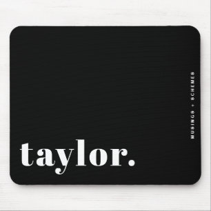 Schwarz-weiße Retro-Typografie personalisiert Mousepad