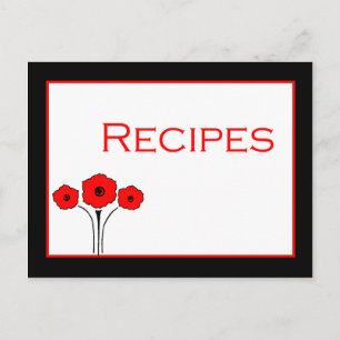 Schwarz-weiße Rezeptionskarte mit Blumenrot Postkarte