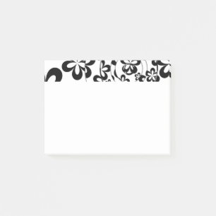 Schwarz-Weiße Ringe und Blumen Post-it Klebezettel