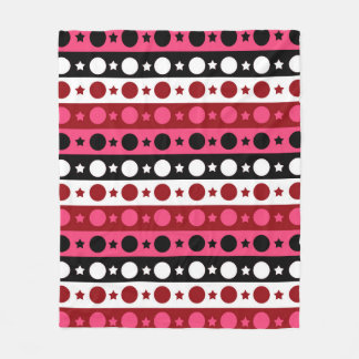 Schwarz-weiße rosa Kreissteine Streifen-Design Fleecedecke
