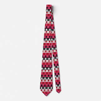 Schwarz-weiße rosa Kreissteine Streifen-Design Krawatte