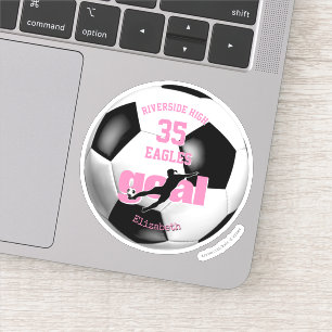 Schwarz-weiße Rosa-Schulmannschaft - Fußball Aufkleber