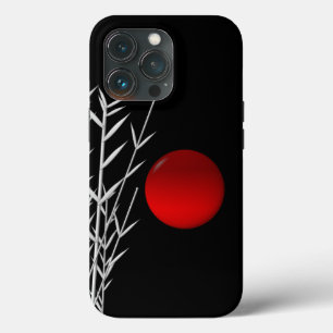 Schwarz-weiße Rot-Sonne Case-Mate iPhone Hülle