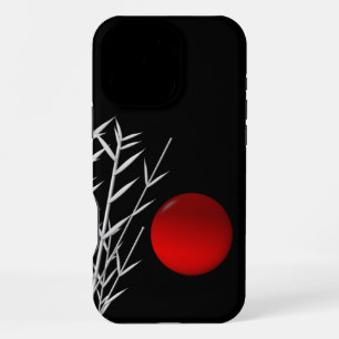 Schwarz-weiße Rot-Sonne iPhone 16 Pro Max Hülle