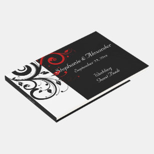 Schwarz-weiße Rot-Umdrehung Gästebuch