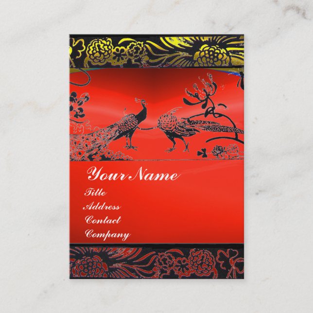 Schwarz-weiße, rote Rupie Visitenkarte (Vorderseite)