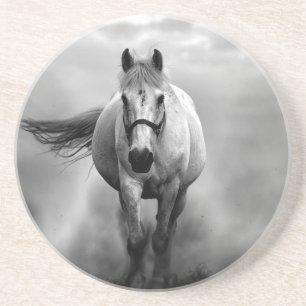 Schwarz-weiße Running Horse Freedom Untersetzer