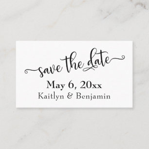 Schwarz Weiße Save-the-Date-Hochzeitsdetail-Einlag Visitenkarte