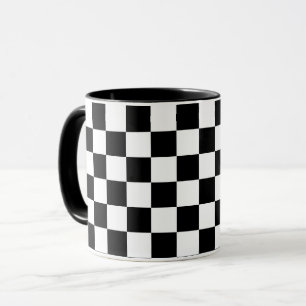 Schwarz-Weiße Schachspielquadrate Tasse