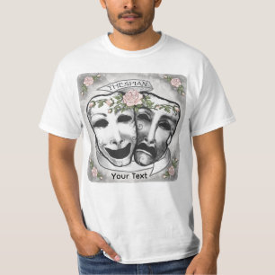 Schwarz-Weiße Schauspielermasken T-Shirt