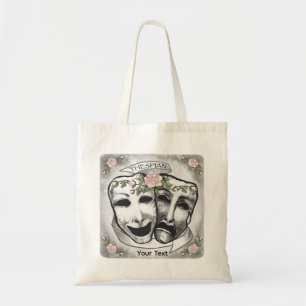 Schwarz-Weiße Schauspielermasken Tragetasche