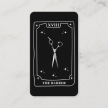 Schwarz-weiße Schere mit mystical Tarot Card Barbe