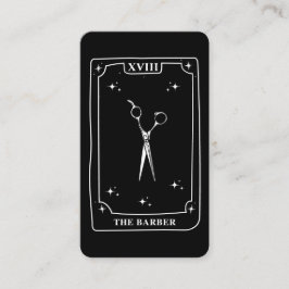 Schwarz-weiße Schere mit mystical Tarot Card Barbe Visitenkarte