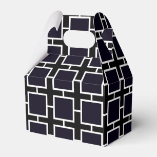 Schwarz-Weiße Schick-Partygeschenkboxen im Quadrat Geschenkschachtel
