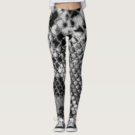 Schwarz-weiße Schlange Leggings