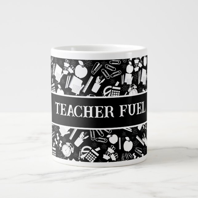 Schwarz-weiße Schulbedarf MusterlehrerStudent Jumbo-Tasse (Vorderseite)