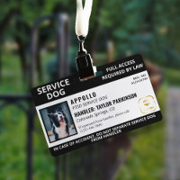 Schwarz-weiße Service-Dog-Logo und Foto-ID