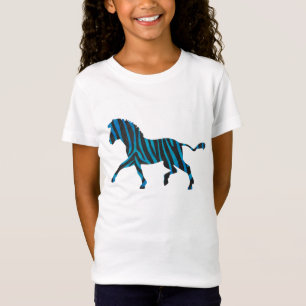 Schwarz-weiße Silhouette Zebra T-Shirt