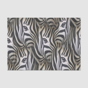 Schwarz - Weiße Silhouette Zebra Wiederholdesign Seidenpapier
